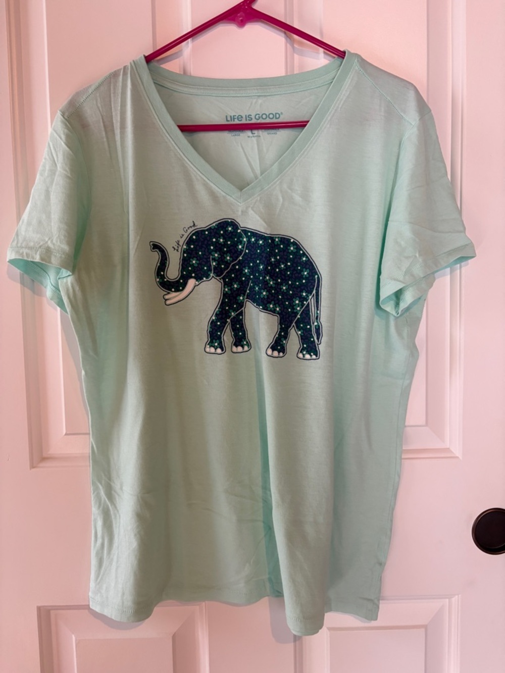 Life Is Good Elephant Mint Green Tshirt